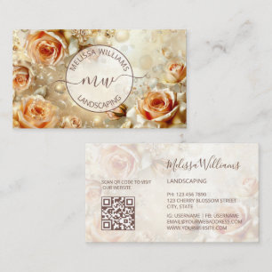 Apricot Roses Luxury Business Card