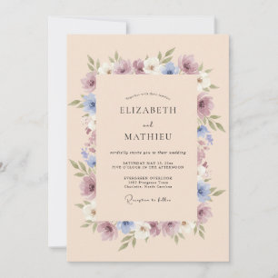 Apricot Serene Romantic Wedding Invitation
