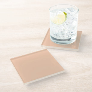 Apricot (solid colour) Glass Coaster