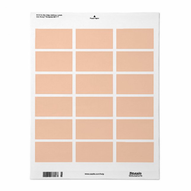  Apricot (solid colour) 	 Label (Full Sheet)