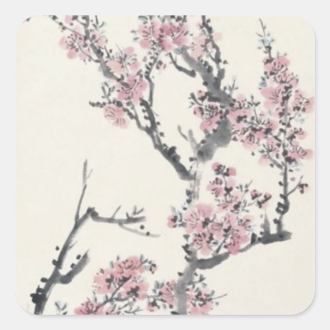 Apricot Square Sticker (Front)