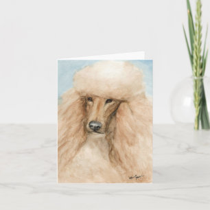 Apricot Standard Poodle Dog Art Note Card