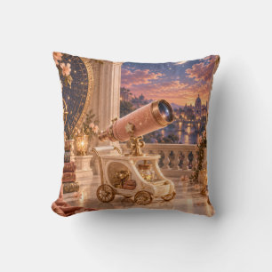 Apricot Telescope Golden Observatory Palace Night Cushion