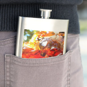 Apricot Tree Leaked Resin Abstract Abstract Painti Hip Flask