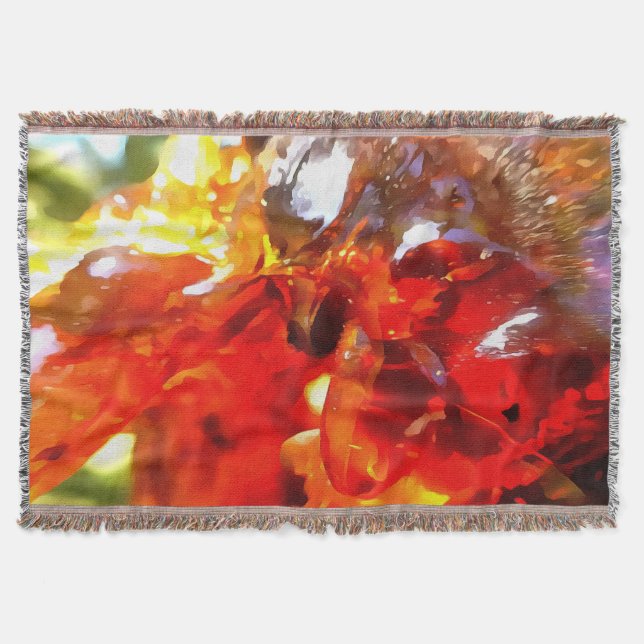 Apricot Tree Leaked Resin Abstract Abstract Painti Throw Blanket (Front)
