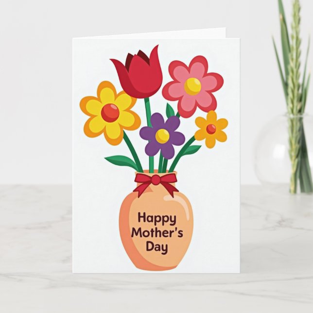 Apricot Vase Mothers Day Card (Front)