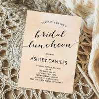 Apricot Watercolor Bridal Luncheon Invitation