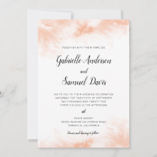 Apricot Watercolor Handwritten Calligraphy Wedding