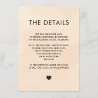 Apricot Watercolor Invitation Enclosure Card