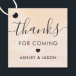 Apricot Watercolor Wedding Thank You Gift Tag<br><div class="desc">Modern. Minimal. Delicate. This collection uses clean lines,  classic typefaces,  and a soft background texture to create an elegant look for your special day.</div>