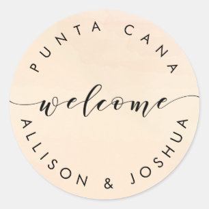 Apricot Welcome Sticker Tags for Hotel Welcome Bag