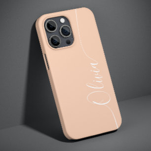 Apricot White Elegant Calligraphy Script Name Case-Mate iPhone 14 Case