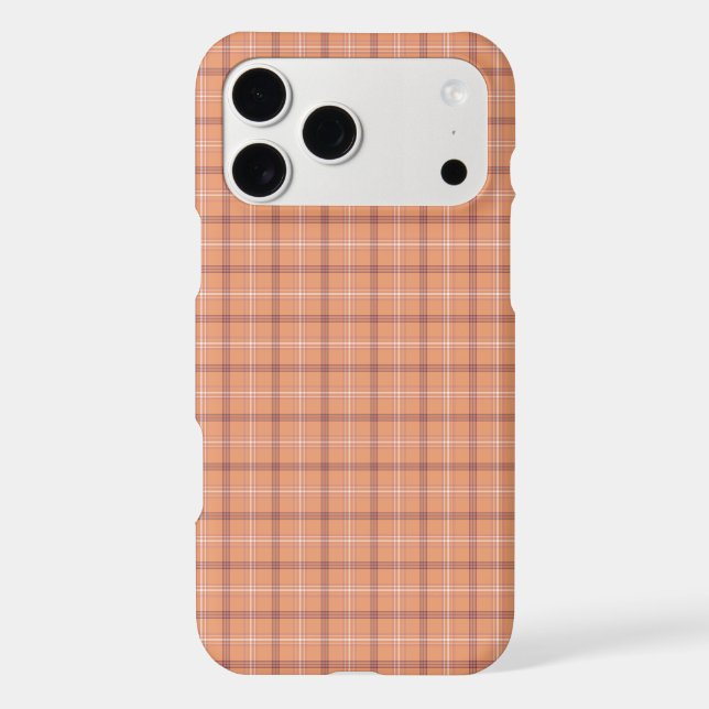 Apricot White Plaid Classic Pattern iPhone Case (Back)