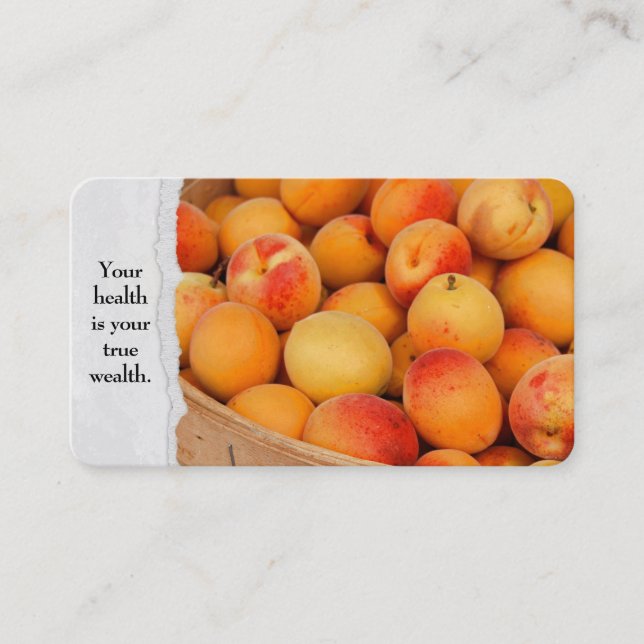 Apricots In Bushel Basket Business Card (Front)