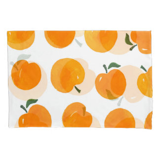 Apricots Watercolor White Background Vintage Pillowcase