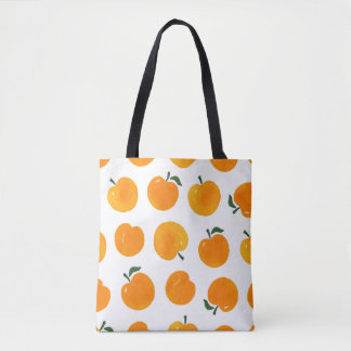 Apricots Watercolor White Background Vintage Tote Bag
