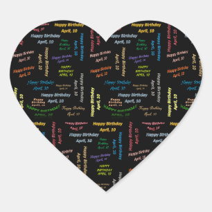 April, 10 Birthday Sticker