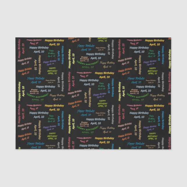 April, 10 Birthday Tissue Paper (Front)