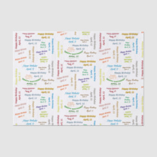 April, 11 Birthday Tissue Paper