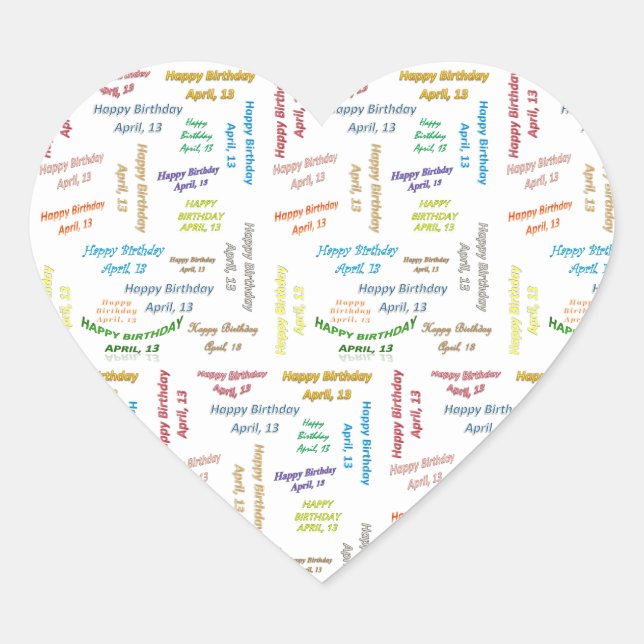 April, 13 Birthday Sticker (Front)