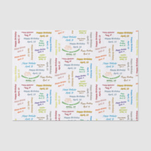 April, 13 Birthday Tissue Paper