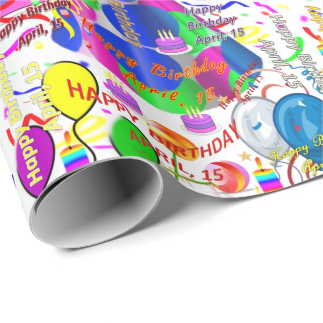 April, 15 Birthday Gift Wrapping Paper (Roll Corner)