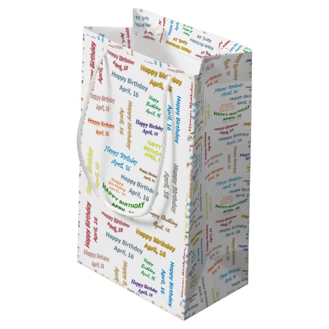 April, 16 Birthday Gift Bag (Back Angled)