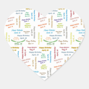 April, 16 Birthday Sticker