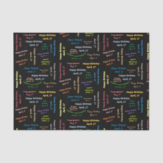 April, 17 Birthday Tissue Paper (Front)