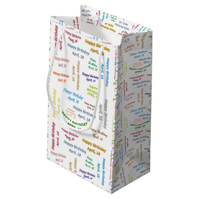 April, 18 Birthday Gift Bag (Back Angled)