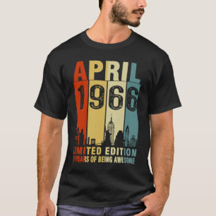 April 1966 57 Years Of Being Awesome Vintage T-Shirt