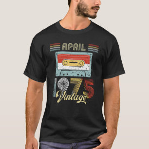 April 1975 Vintage Birthday Cassette Tape T-Shirt