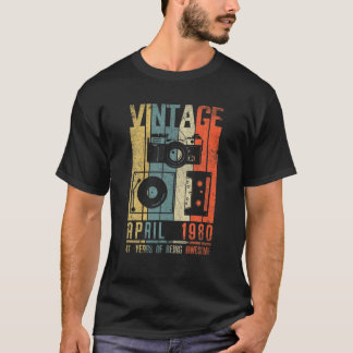 April 1980 41 Birthday 41 Year Old Vintage Birthda T-Shirt