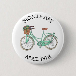 April 19th is Bicycle Day 6 Cm Round Badge