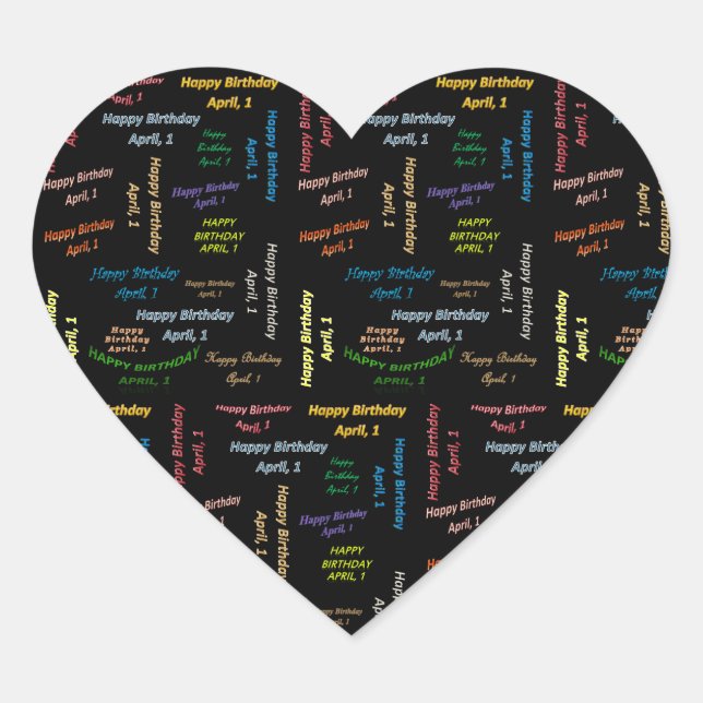 April, 1 Birthday Sticker (Front)