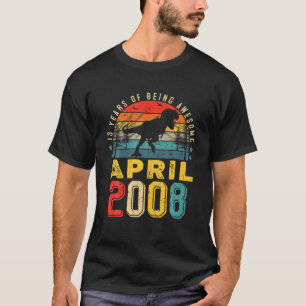 April 2008 Boy Kids 13Th Birthday Dinosaur Rex 13 T-Shirt