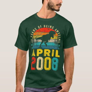 April 2008 Boy Kids 13th Birthday Dinosaur T-Rex T-Shirt