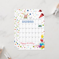 April 2022 Calendar Happy Birthday Invitation