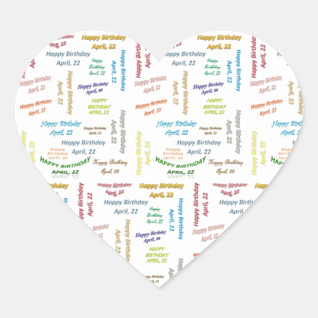 April, 22 Birthday Sticker (Front)