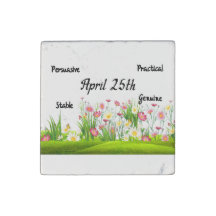 April 25th Birthdate Personality Marble Magnet