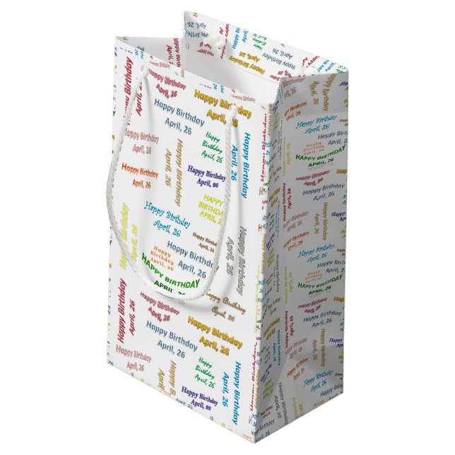 April, 26 Birthday Gift Bag (Back Angled)