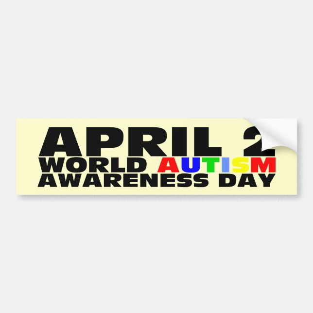 April 2, World Autism Awareness Day Bumper Sticker (Front)
