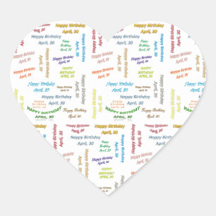 April, 30 Birthday Sticker