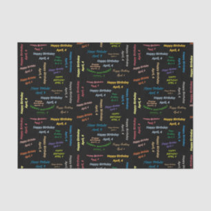 April, 4 Birthday Tissue Paper