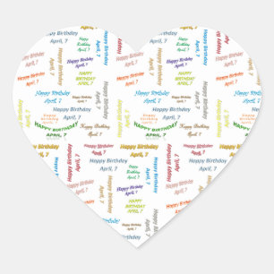 April, 7 Birthday Sticker