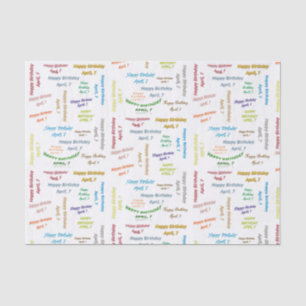 April, 7 Birthday Tissue Paper