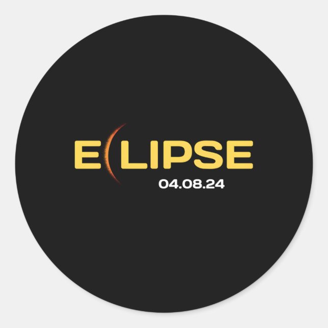 April 8 2024 Total Solar Eclipse Path Of Totality  Classic Round Sticker (Front)