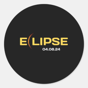 April 8 2024 Total Solar Eclipse Path Of Totality  Classic Round Sticker