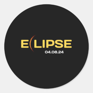 April 8 2024 Total Solar Eclipse Path Of Totality Classic Round Sticker