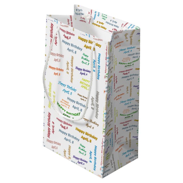 April, 8 Birthday Gift Bag (Back Angled)